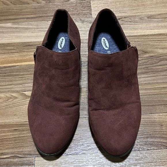 Dr. Scholl's Vegan Microfiber Zip Ankle Heeled Booties Women's Brown Size 8.5 - Picture 2 of 11